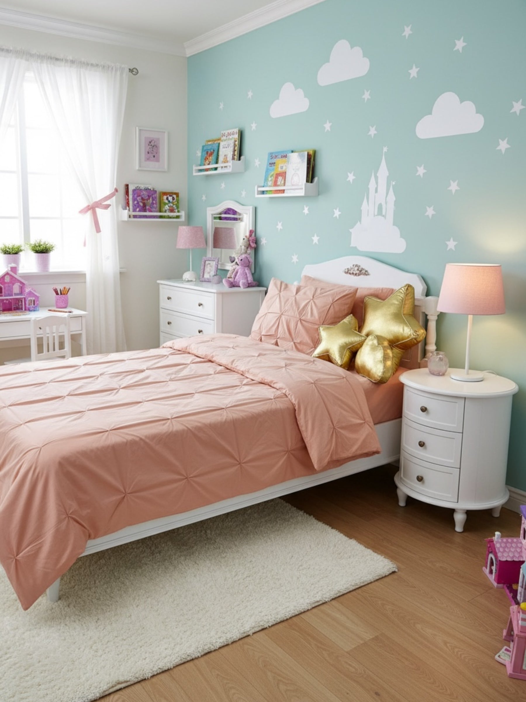 Soft Bloom Duvet Cover Set - Pastel Salmon (Peach)