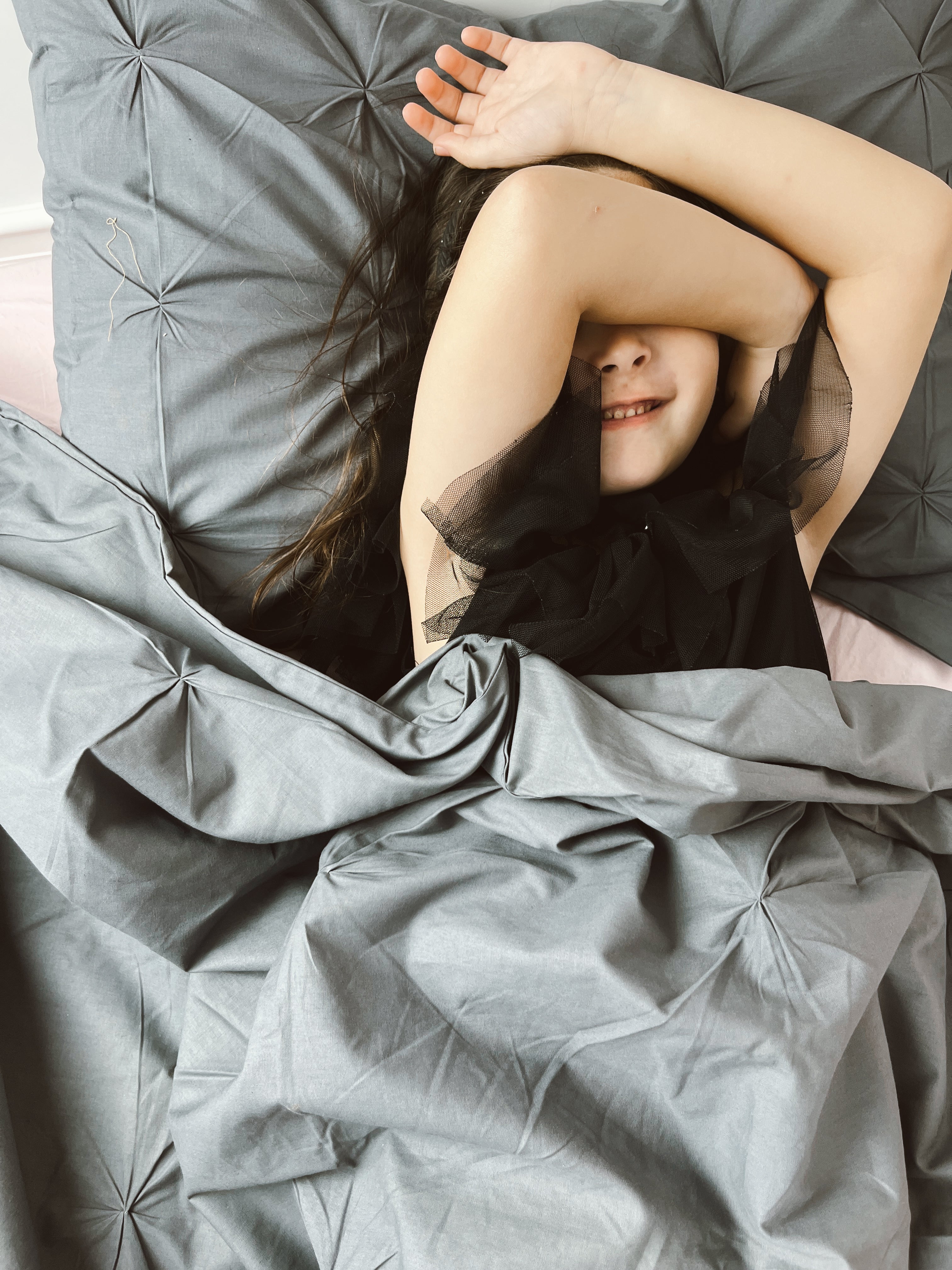 Soft Bloom Duvet Cover Set - Anthracite