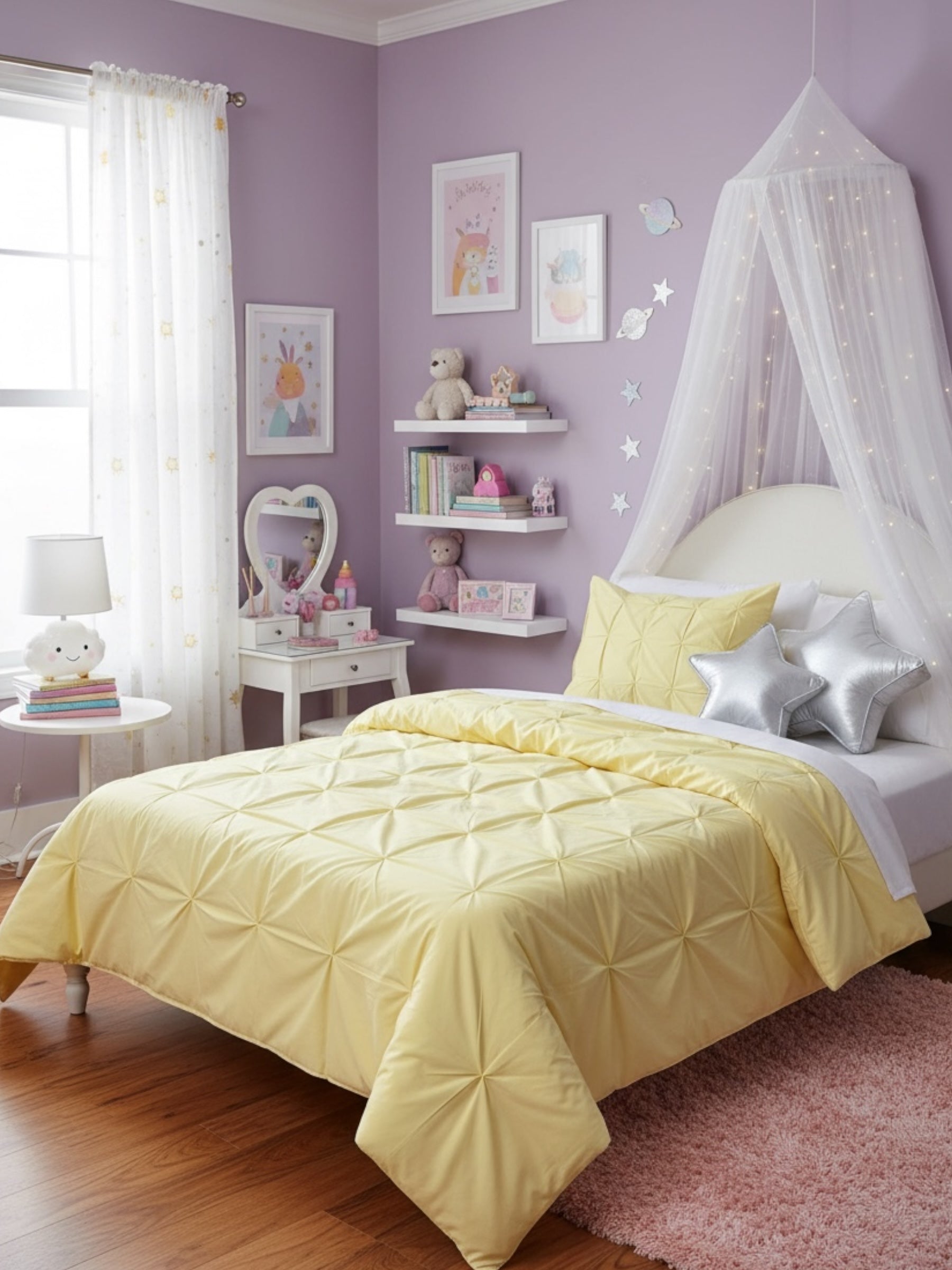 Soft Bloom Duvet Cover Set - Pastel Yellow