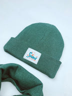 La Lumiere Snow Is Falling Atkı ve Bere Takımı | Yeşil Pamuklu Kış Seti