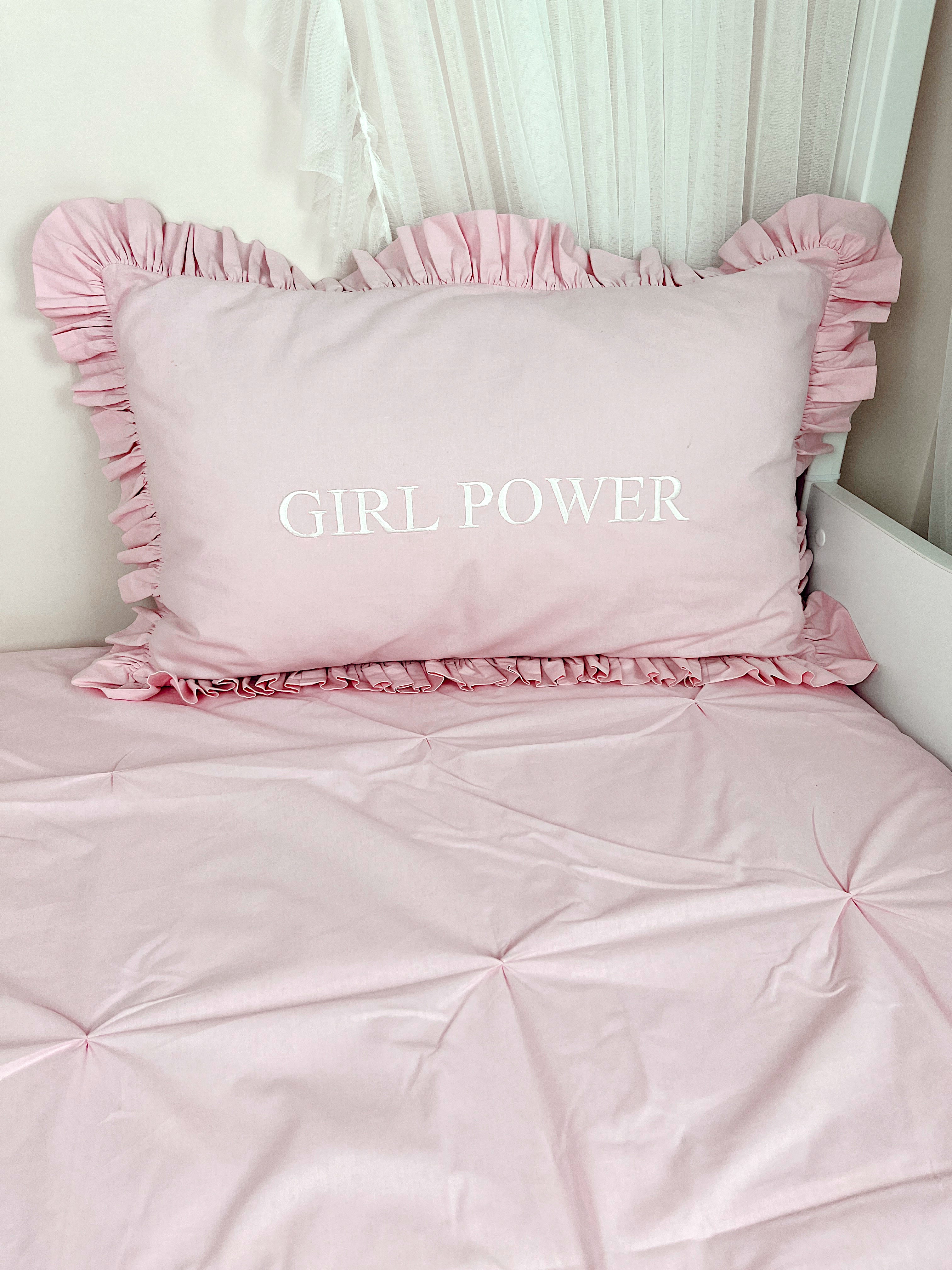 Girl Power Ruffled Pillow