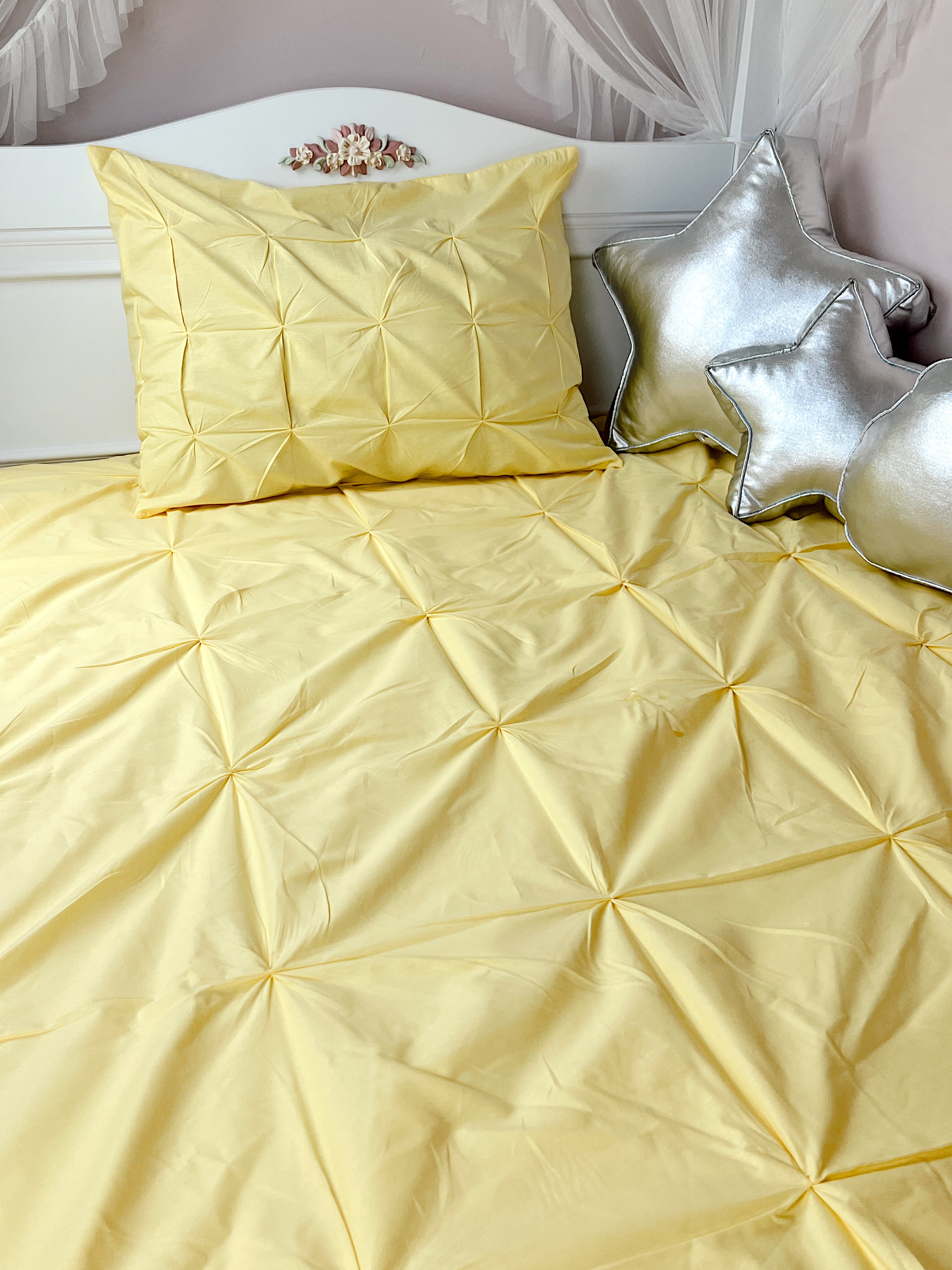 Soft Bloom Duvet Cover Set - Pastel Yellow