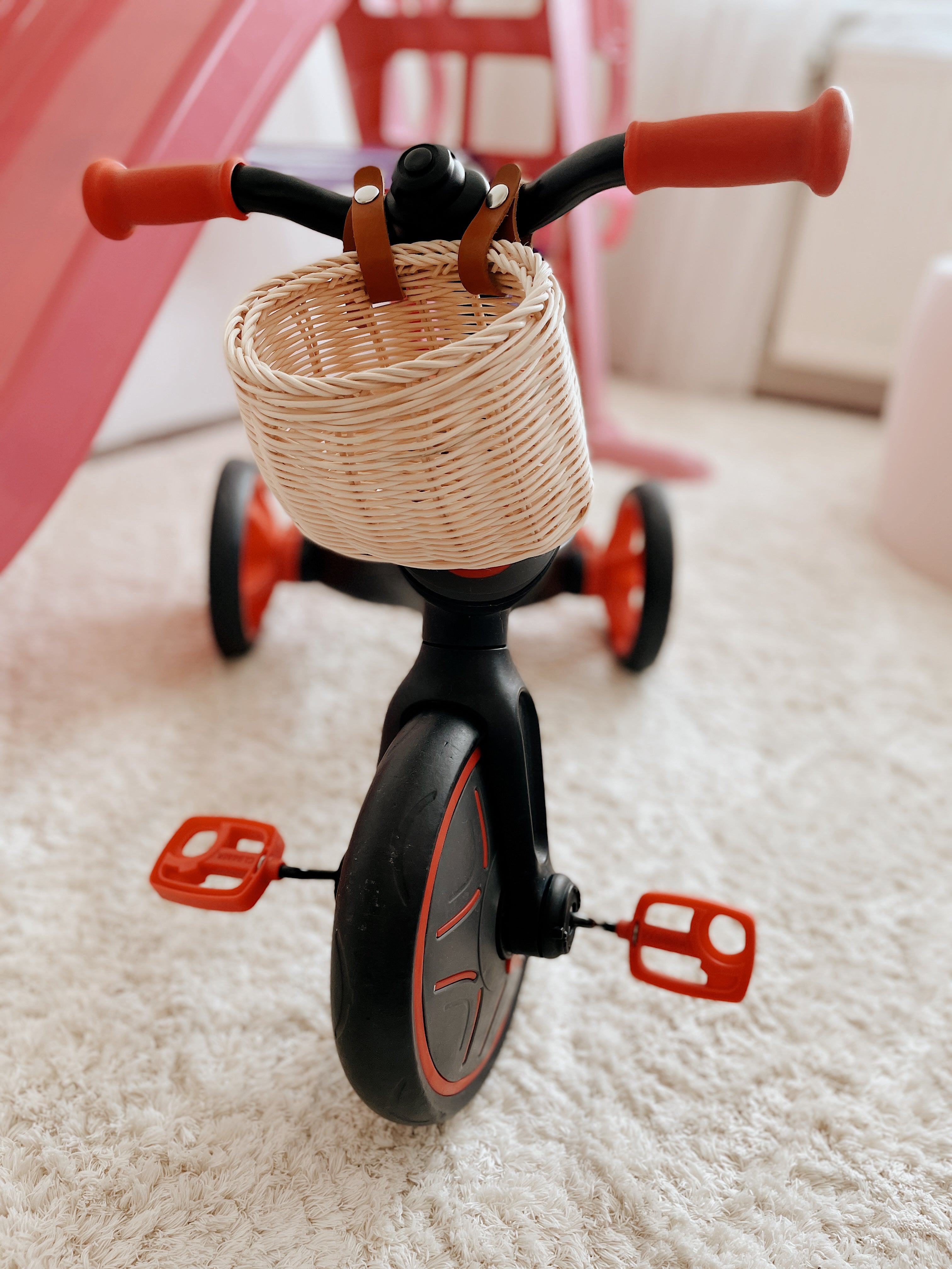 Natural Wicker Scooter Basket | Handmade Kids' Bicycle Basket