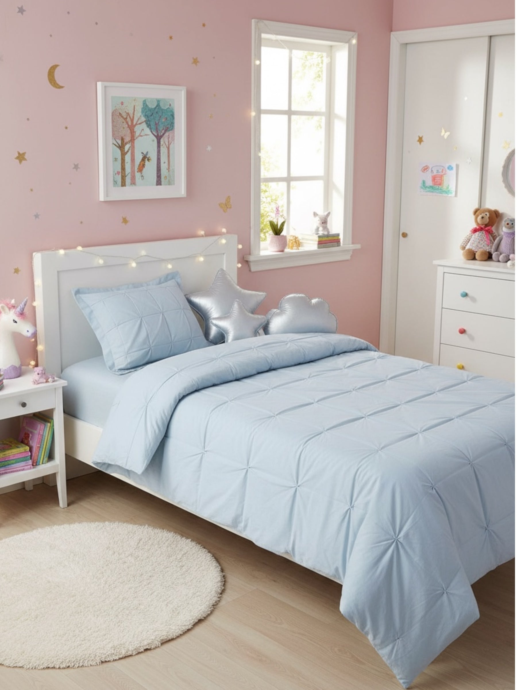 Soft Bloom Duvet Cover Set - Ice Blue