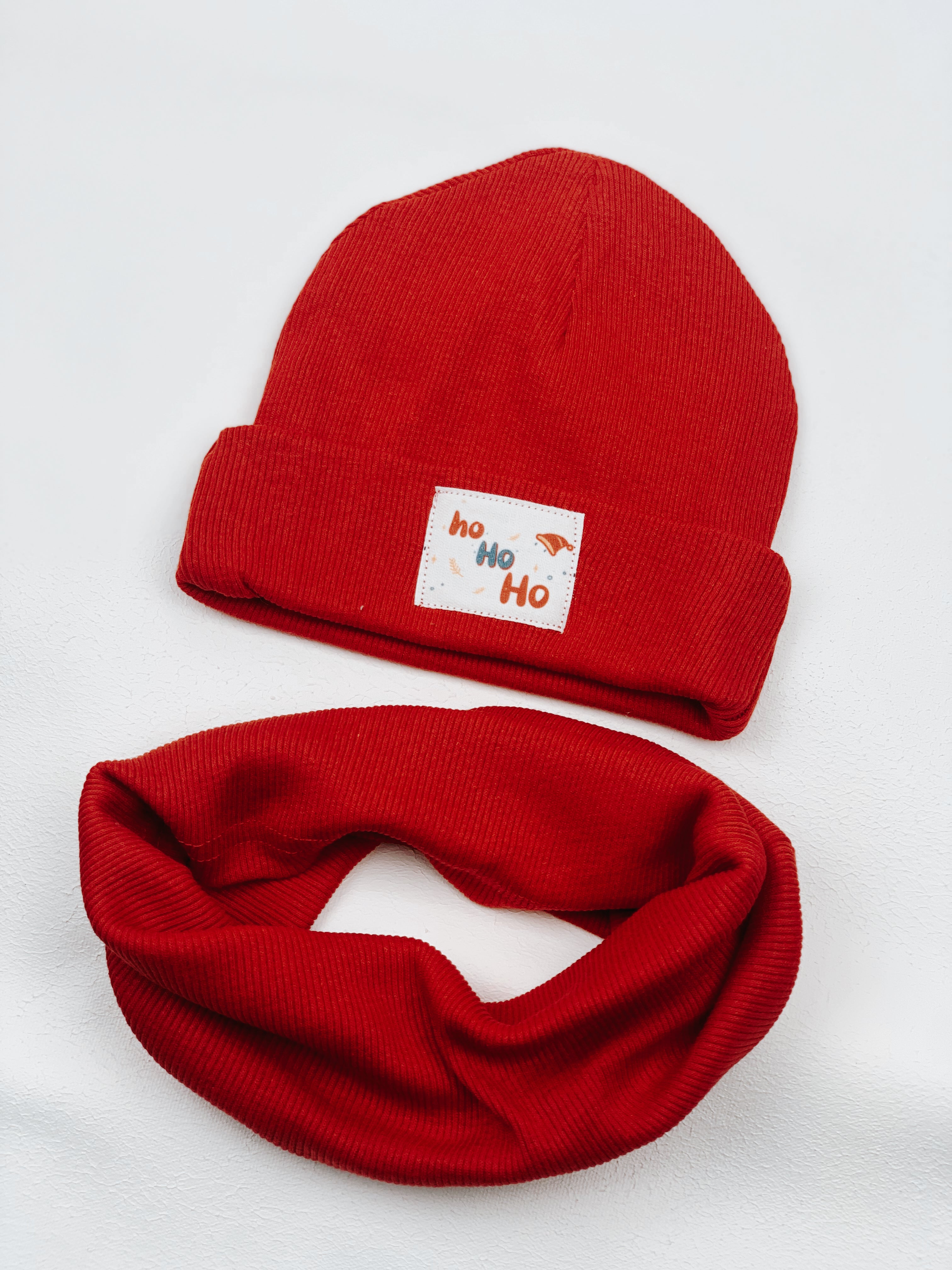 طقم وشاح وقبعة لا لوميير هو هو هو | طقم شتوي للأطفال والرضع