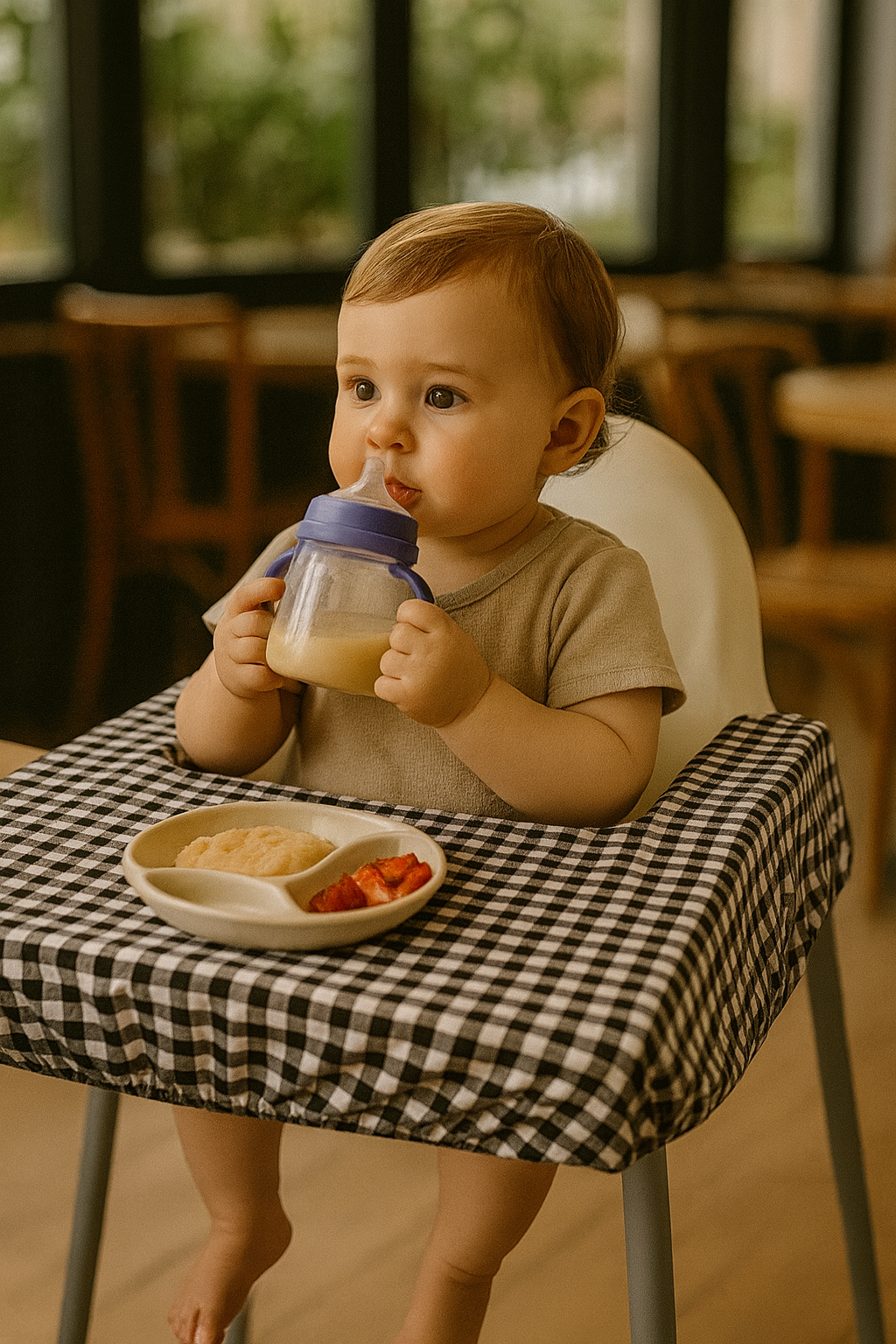 غطاء كرسي الطعام لا لوميير - أسود