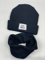 La Lumiere Stay Wild Atkı ve Bere Takımı | Lacivert Pamuklu Çocuk Kış Seti